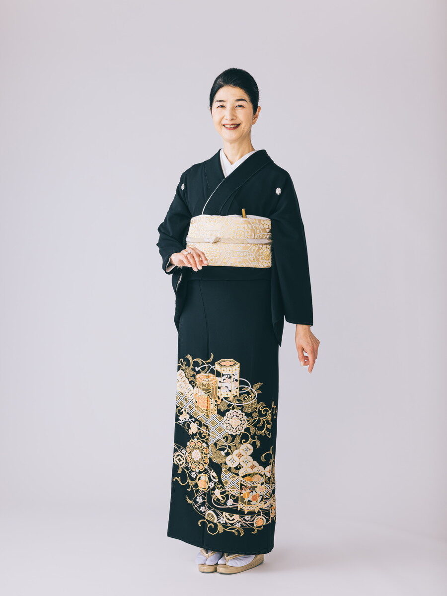 道長取　金刺繍四季花貝桶 / 415171