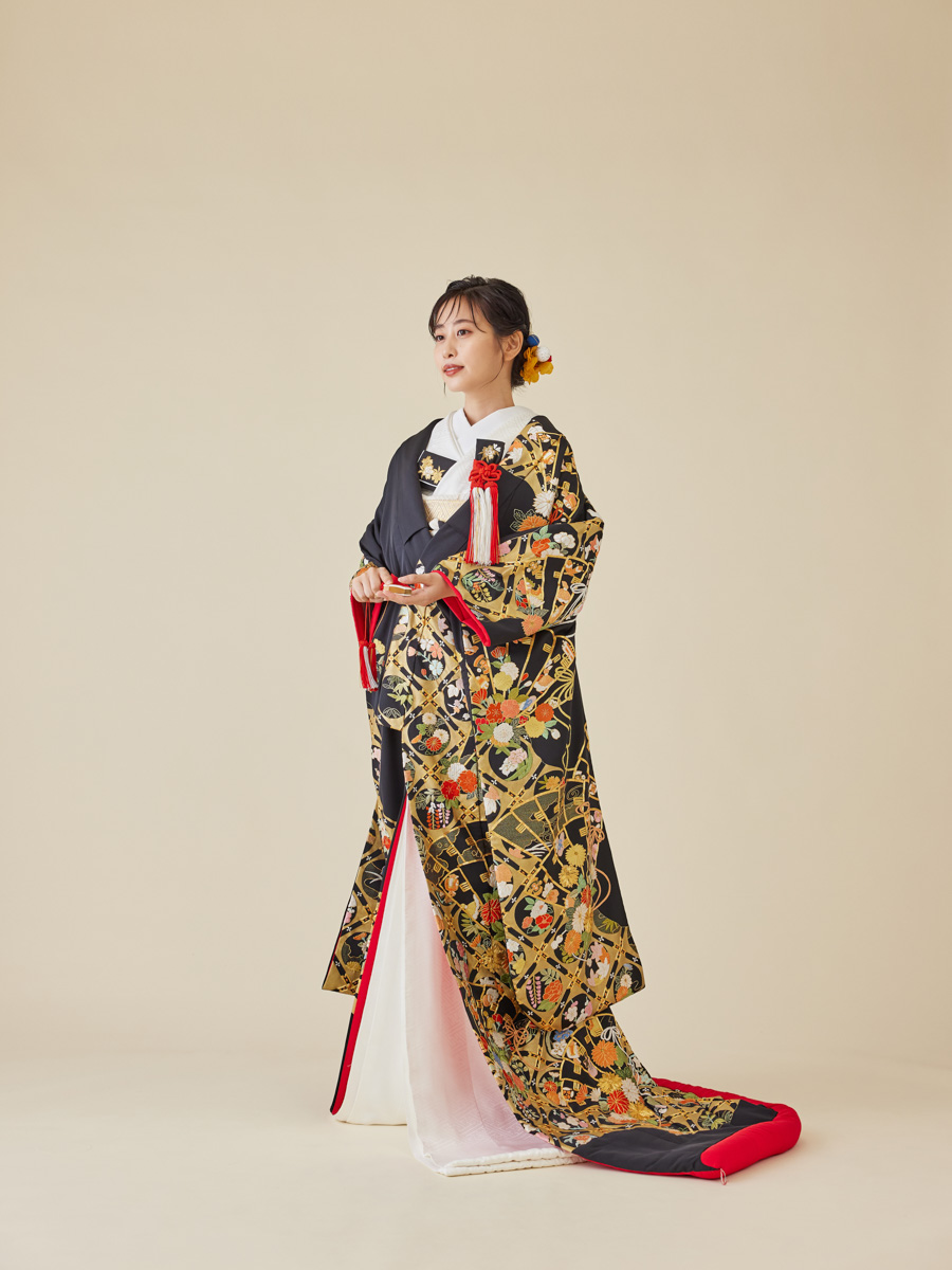 黒地格天桧扇の舞 86111397001